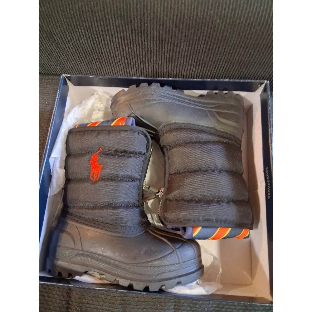 Polo Ralph Lauren Vancouver Snow Boots Jet Black‎ Junior Youth Size 6